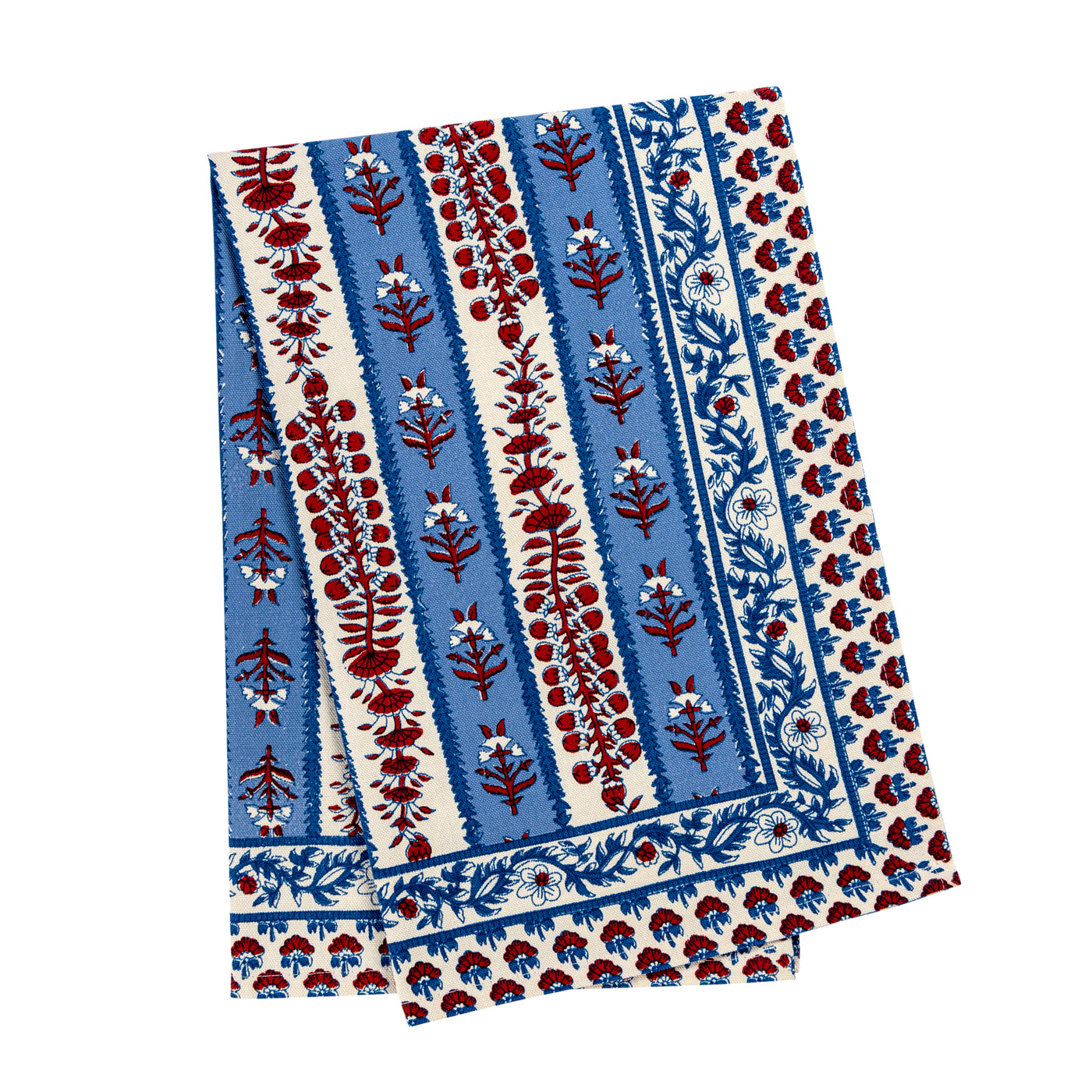Avignon Tea Towels Red & Blue, Set of 3