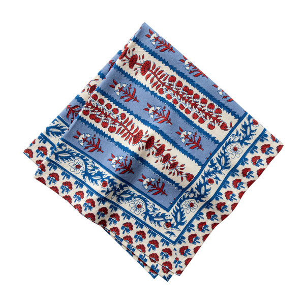 French Tablecloth Avignon Red & Blue