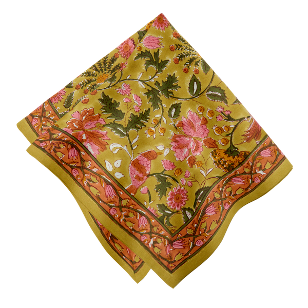 French Tablecloth Damaris Pink & Mustard