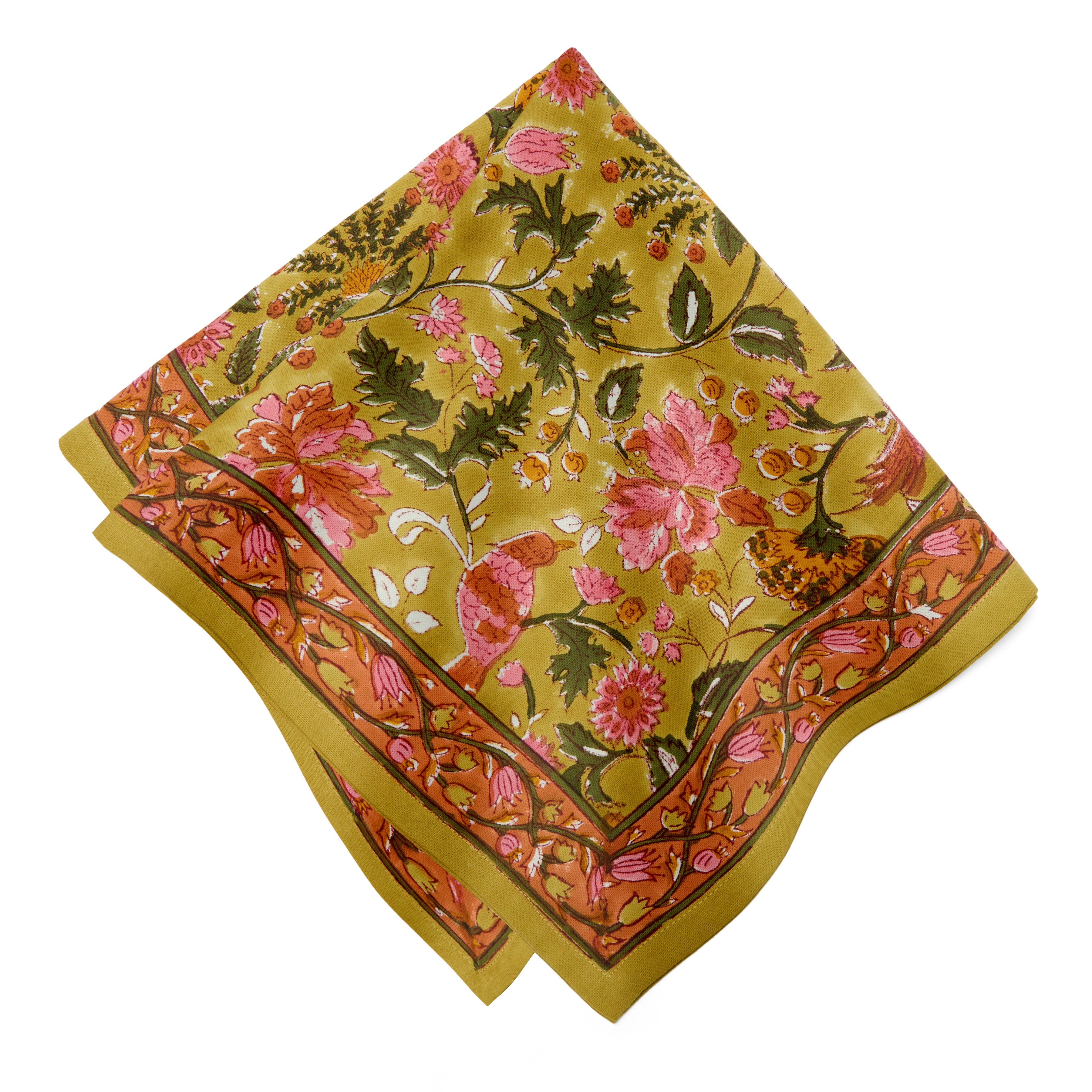 Damaris Napkins Pink & Mustard - Set of 4
