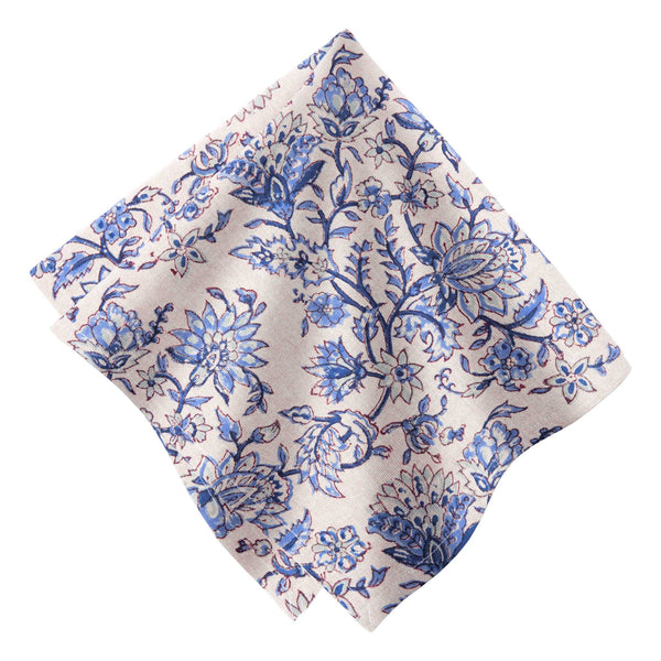 Jardin Secret Beige & Blue Napkins, Set of 4