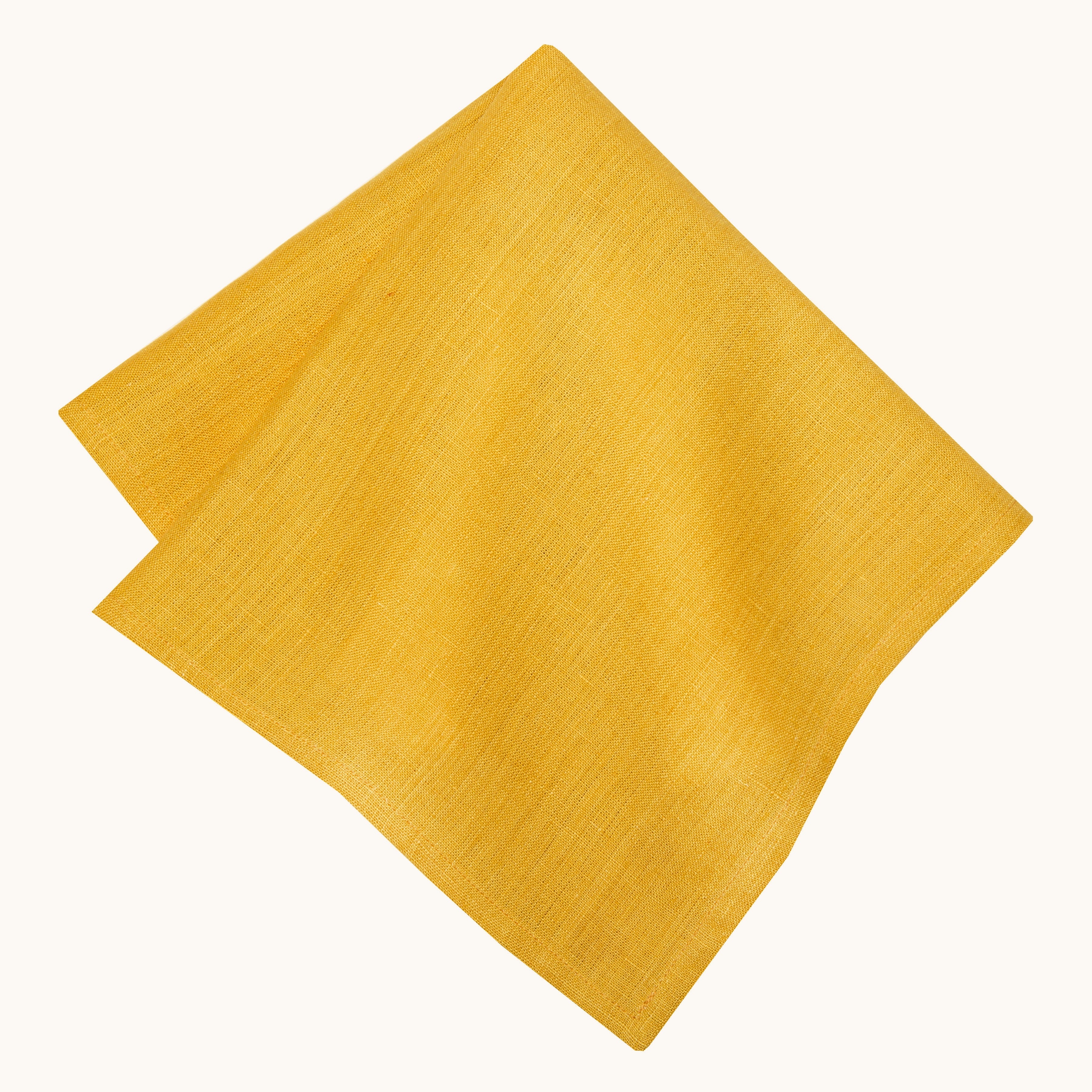 Palma Handwoven Linen Mustard Yellow Napkins 20x20 - Set of 4