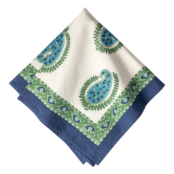 French Tablecloth Cassis Blue & Green