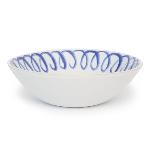 Amalfi Ceramic Cereal Bowl White & Blue