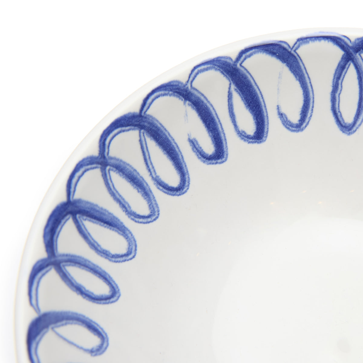 Amalfi Ceramic Cereal Bowl White & Blue