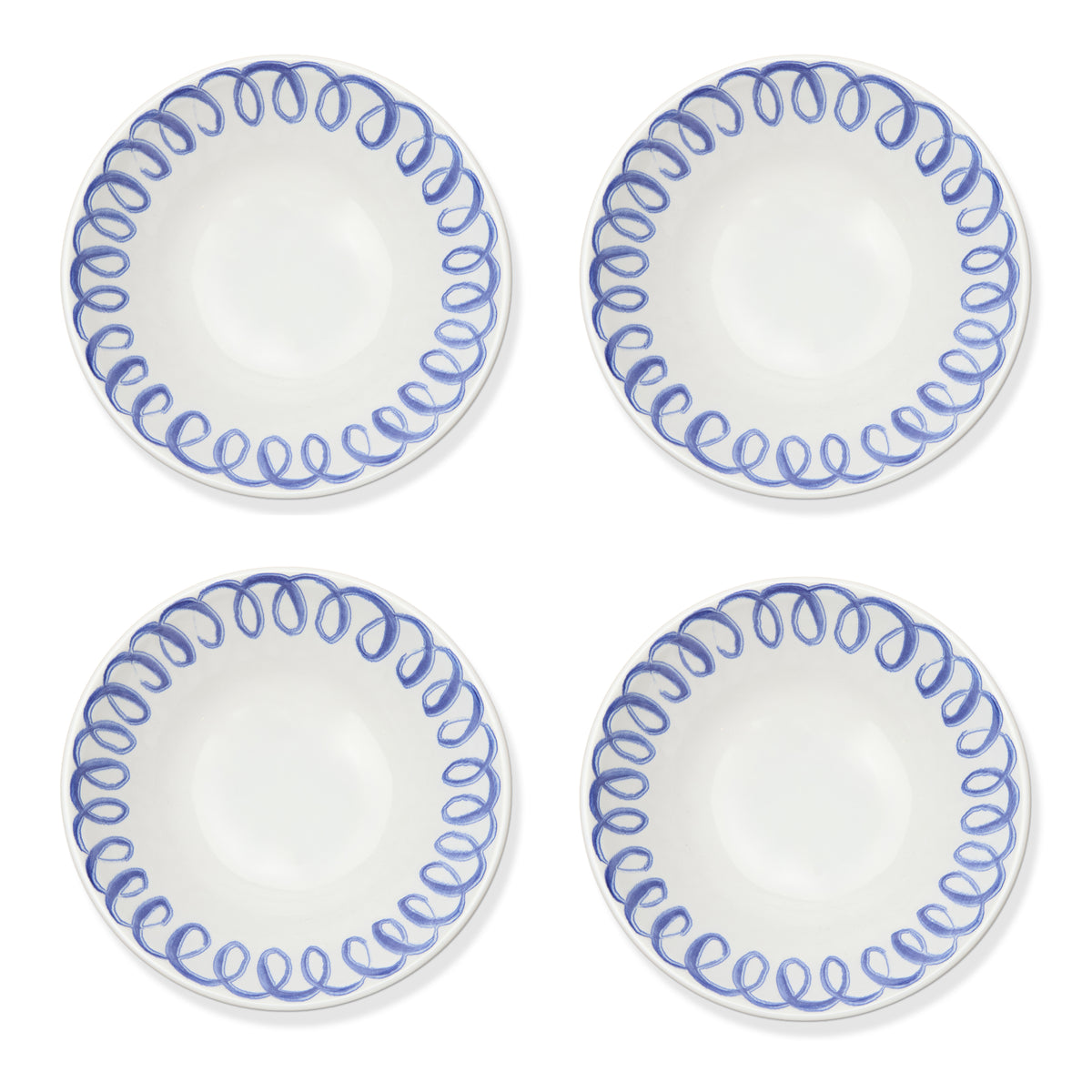 Amalfi Ceramic Cereal Bowl White & Blue