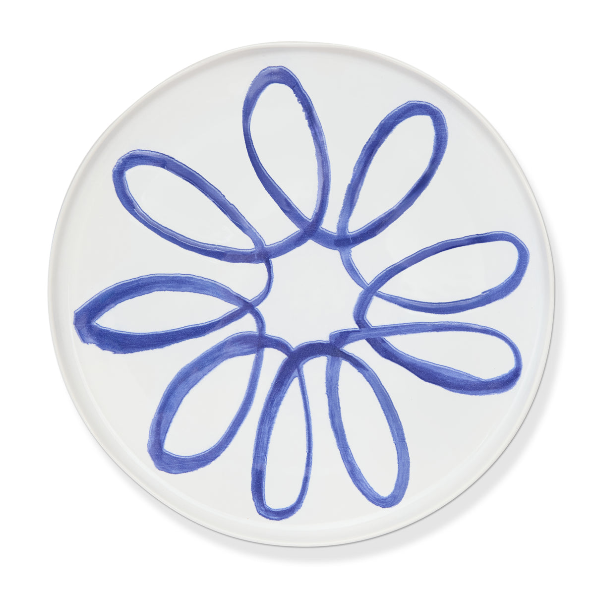 Amalfi Ceramic Service Charger Plate White & Blue