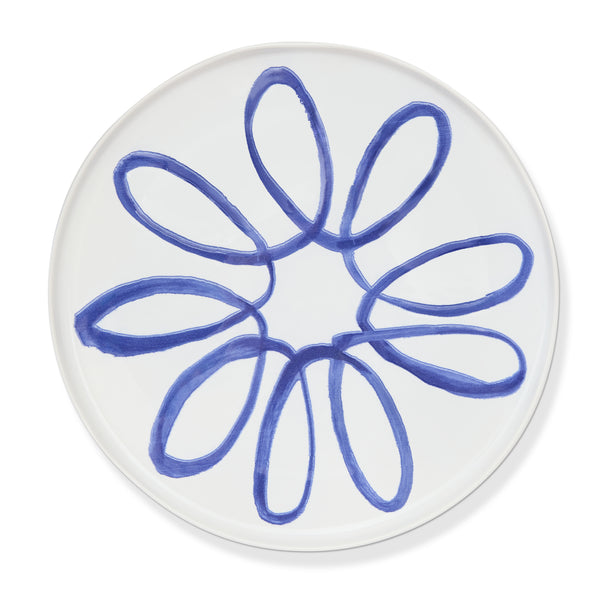 Amalfi Ceramic Service Charger Plate White & Blue