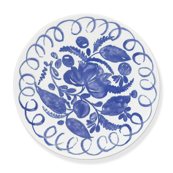 Amalfi Ceramic Dessert Plate White & Blue