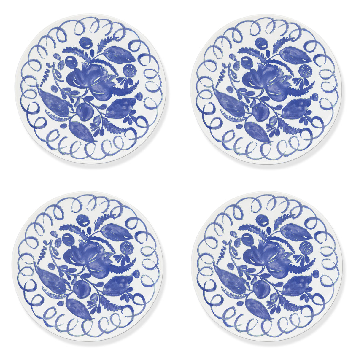 Amalfi Ceramic Dessert Plate White & Blue
