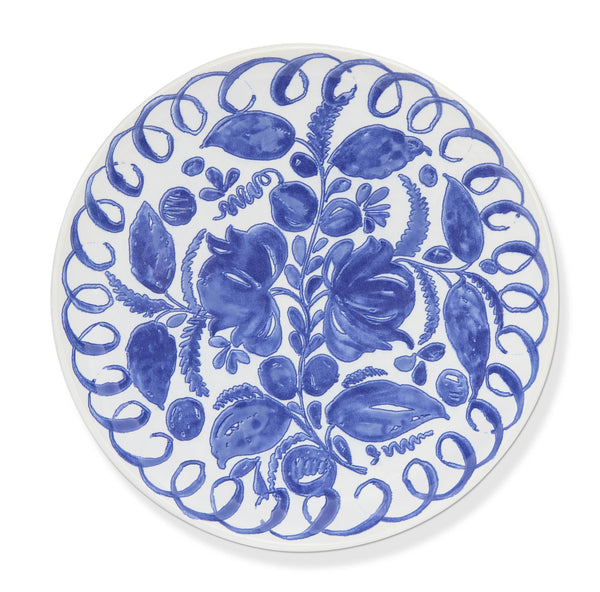 Amalfi Ceramic Dinner Plate White & Blue