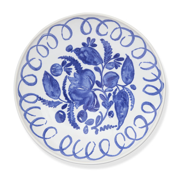 Amalfi Ceramic Pasta Bowl White & Blue
