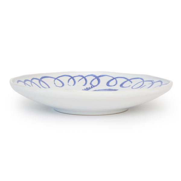 Amalfi Ceramic Pasta Bowl White & Blue