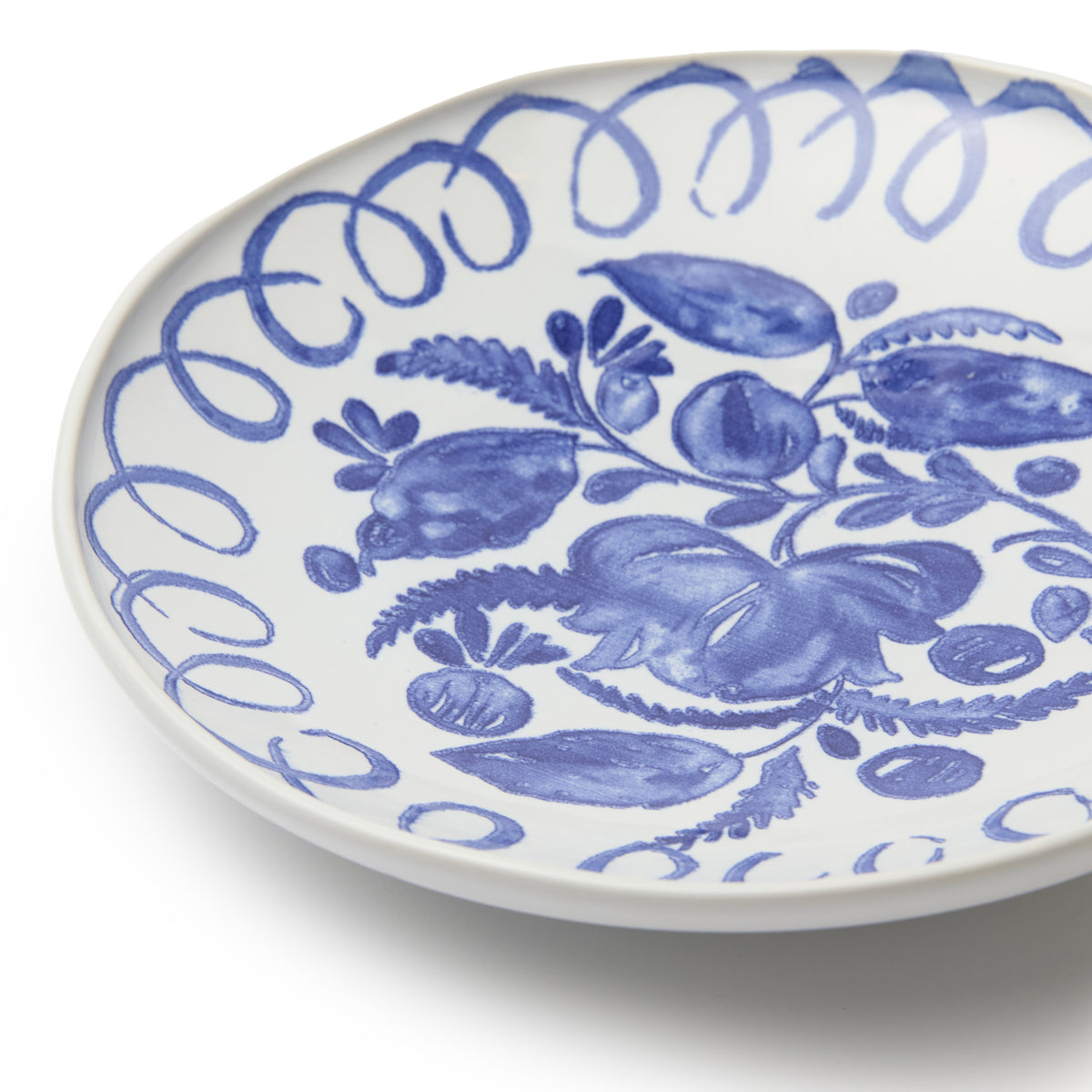 Amalfi Ceramic Pasta Bowl White & Blue