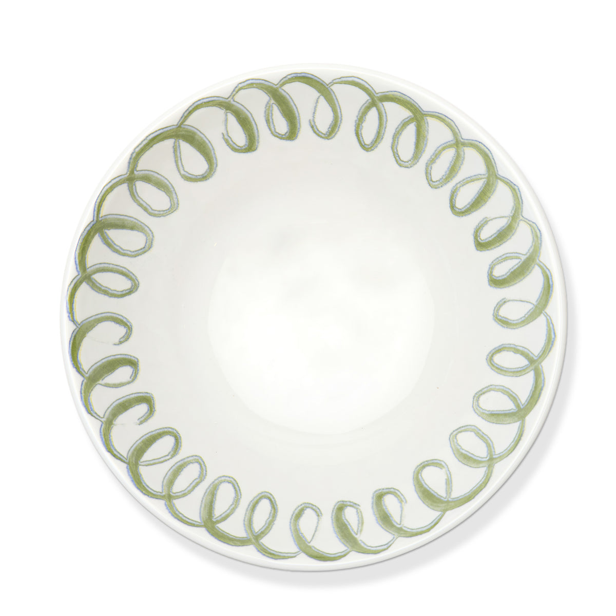 Amalfi Ceramic Cereal Bowl White & Green