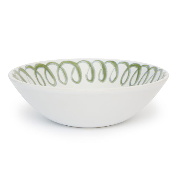 Amalfi Ceramic Cereal Bowl White & Green
