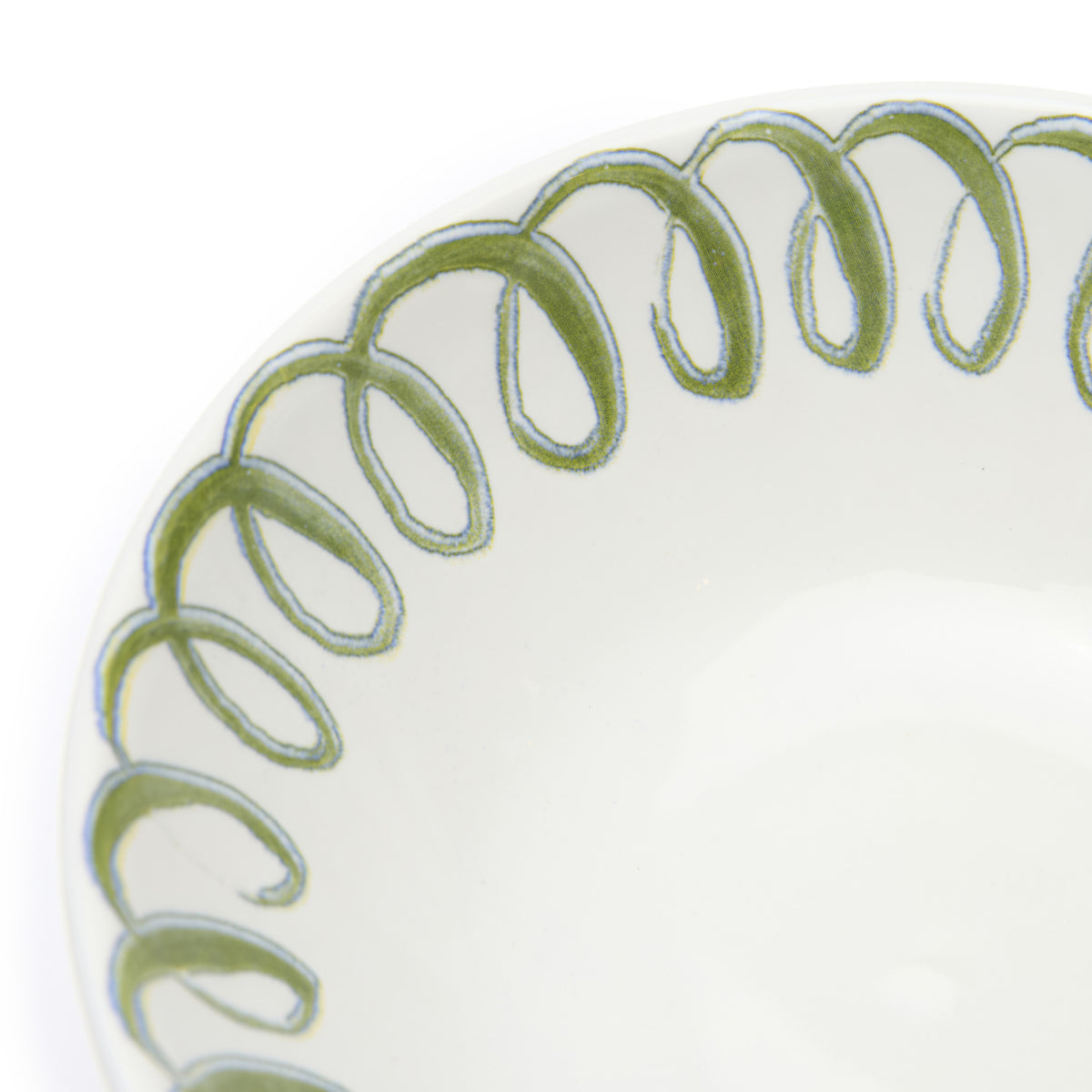 Amalfi Ceramic Cereal Bowl White & Green