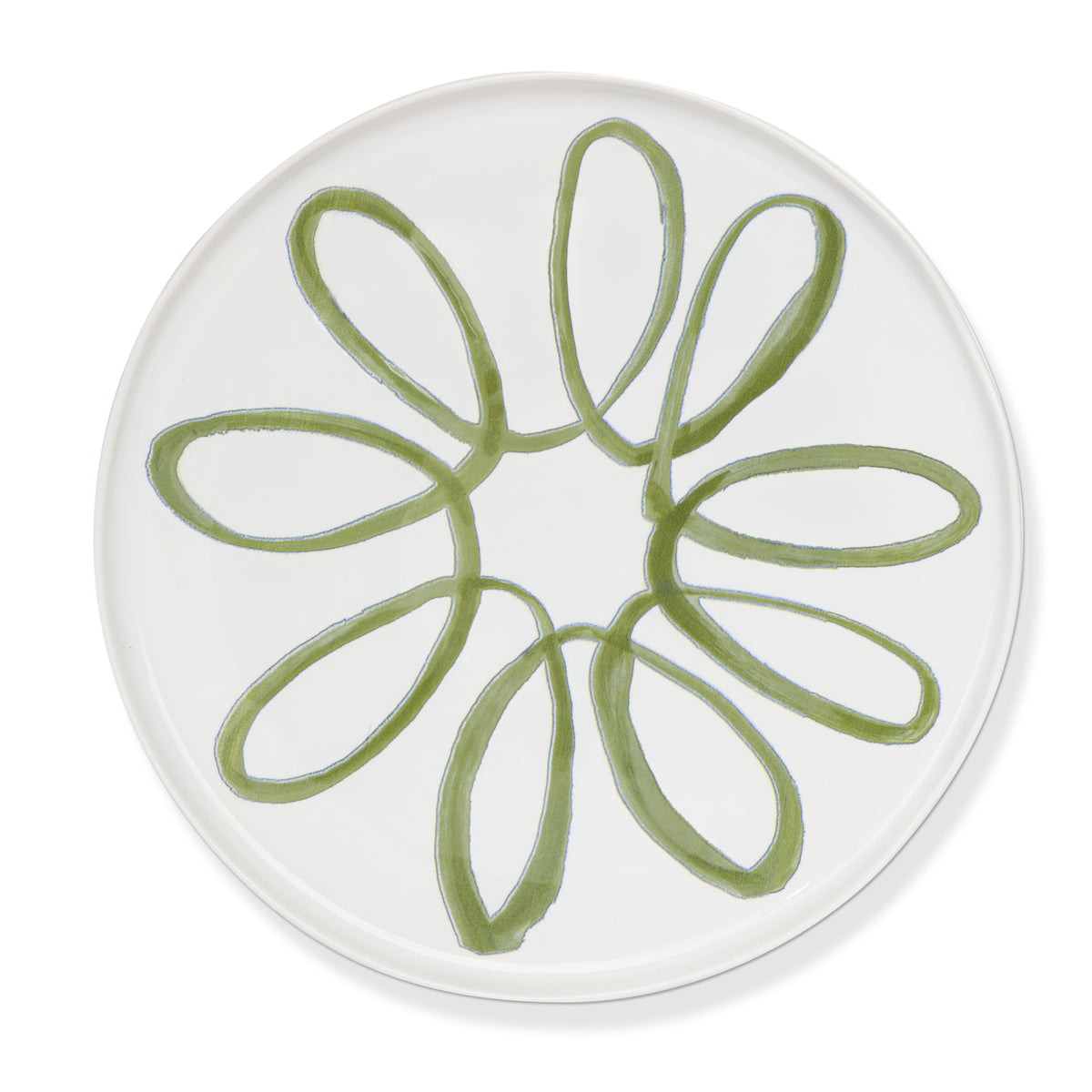 Amalfi Ceramic Service Charger Plate White & Green