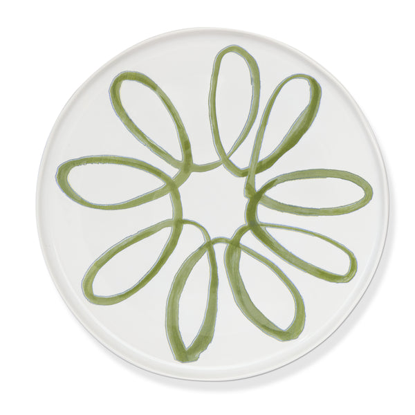 Amalfi Ceramic Service Charger Plate White & Green