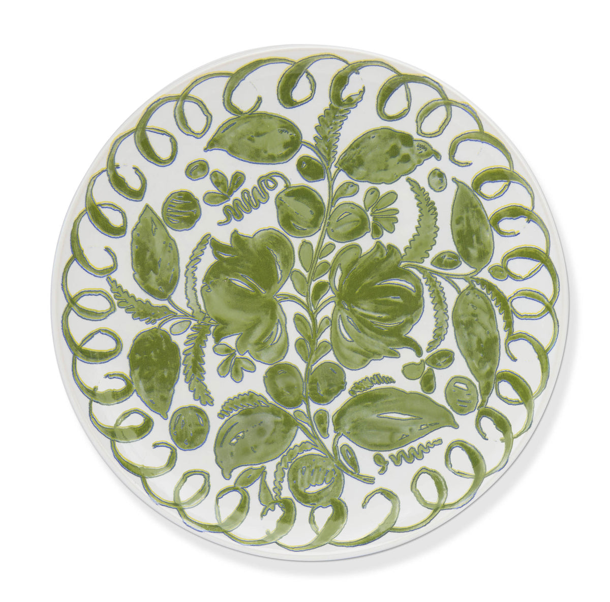 Amalfi Ceramic Dinner Plate White & Green