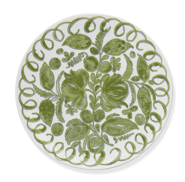 Amalfi Ceramic Dinner Plate White & Green