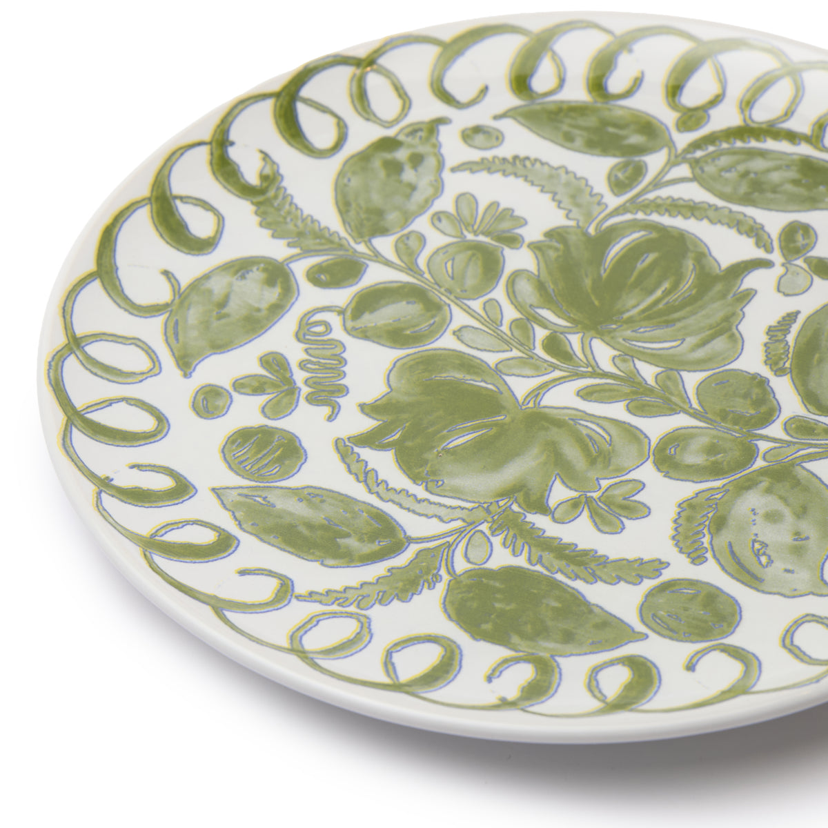 Amalfi Ceramic Dinner Plate White & Green
