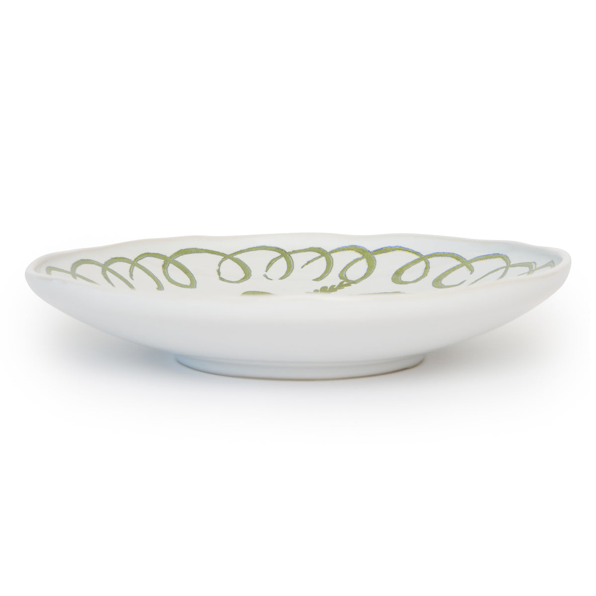 Amalfi Ceramic Pasta Bowl White & Green