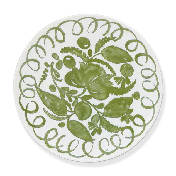 Amalfi Ceramic Pasta Bowl White & Green