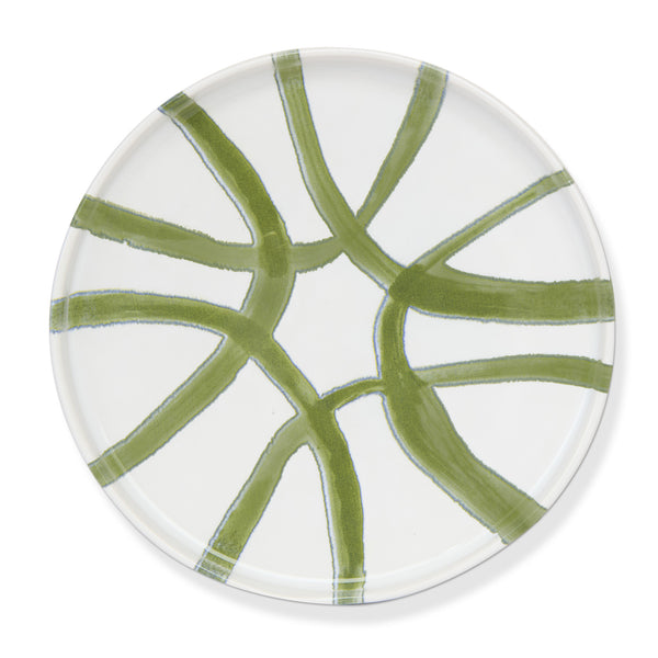 Amalfi Ceramic Appetizer Plate White & Green