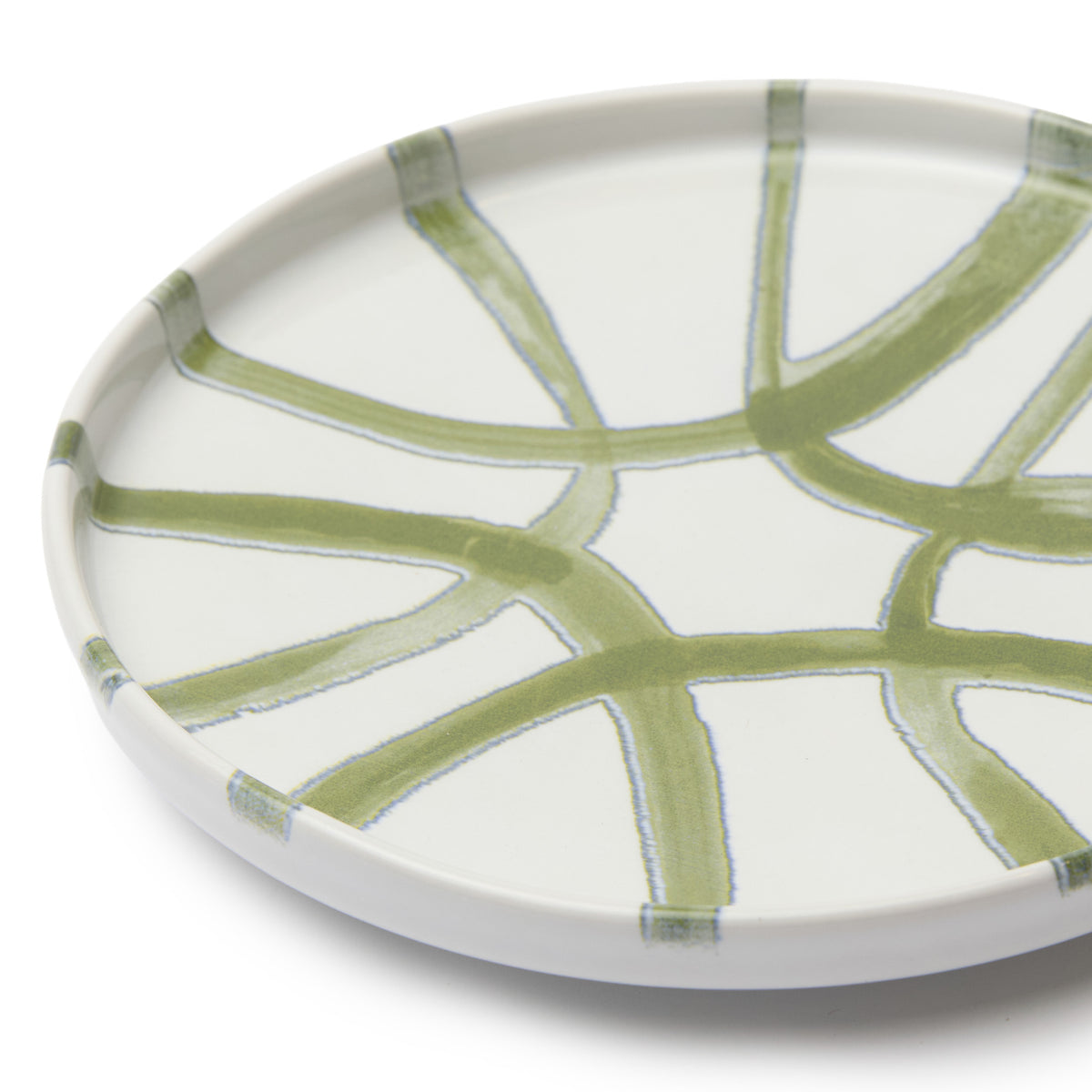 Amalfi Ceramic Appetizer Plate White & Green