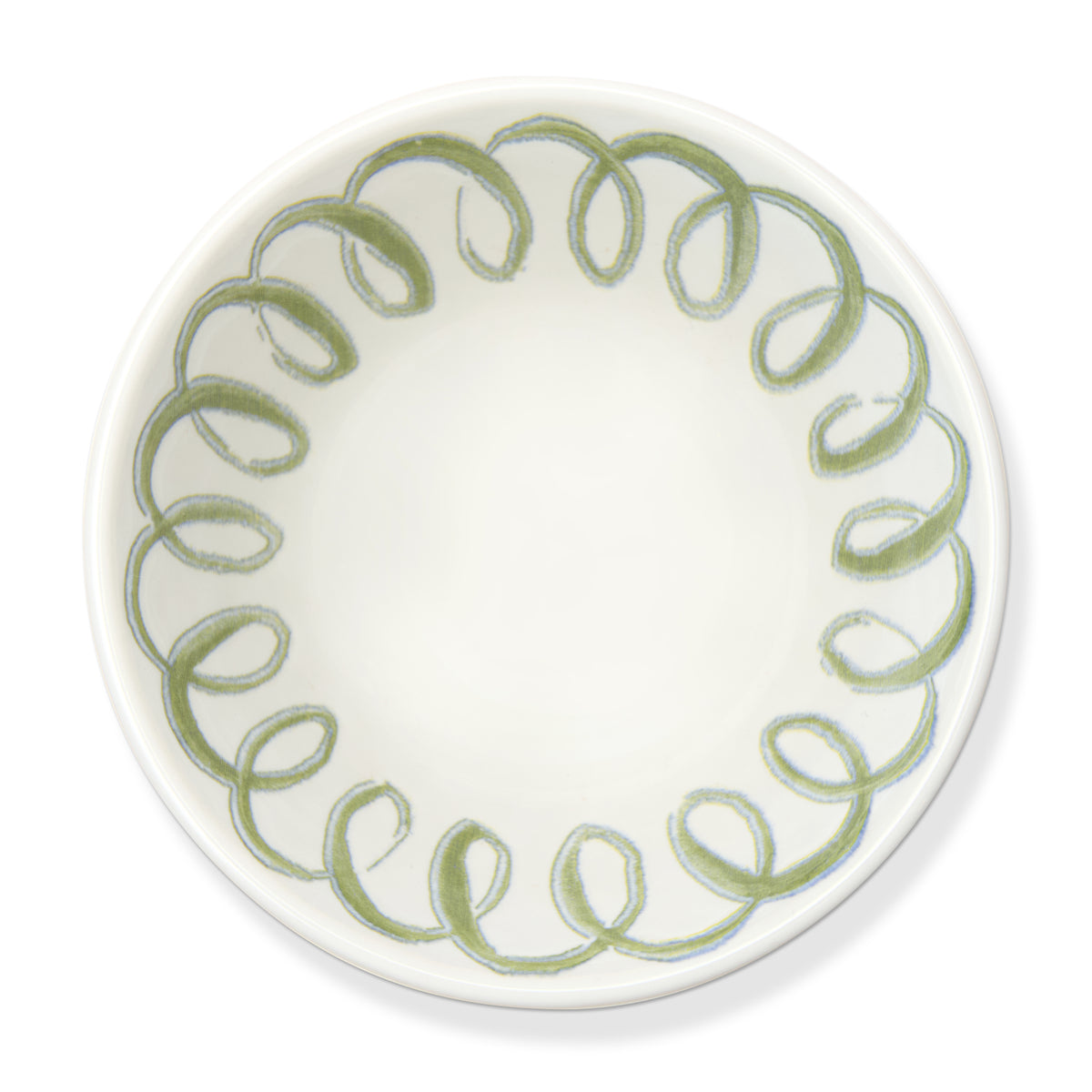 Amalfi Ceramic Berry Bowl White & Green