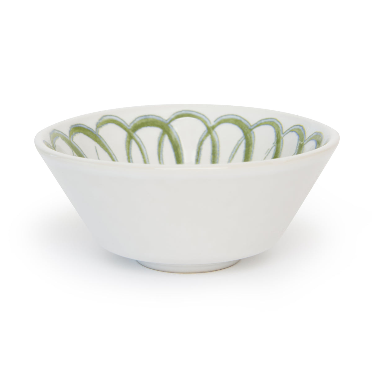 Amalfi Ceramic Berry Bowl White & Green