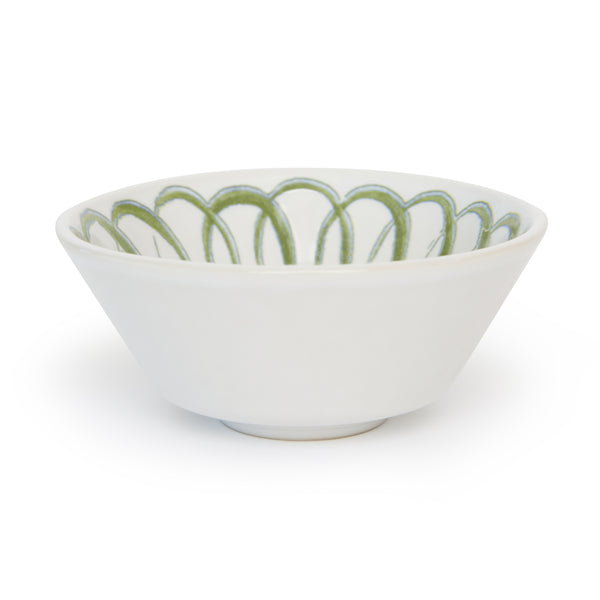 Amalfi Ceramic Berry Bowl White & Green