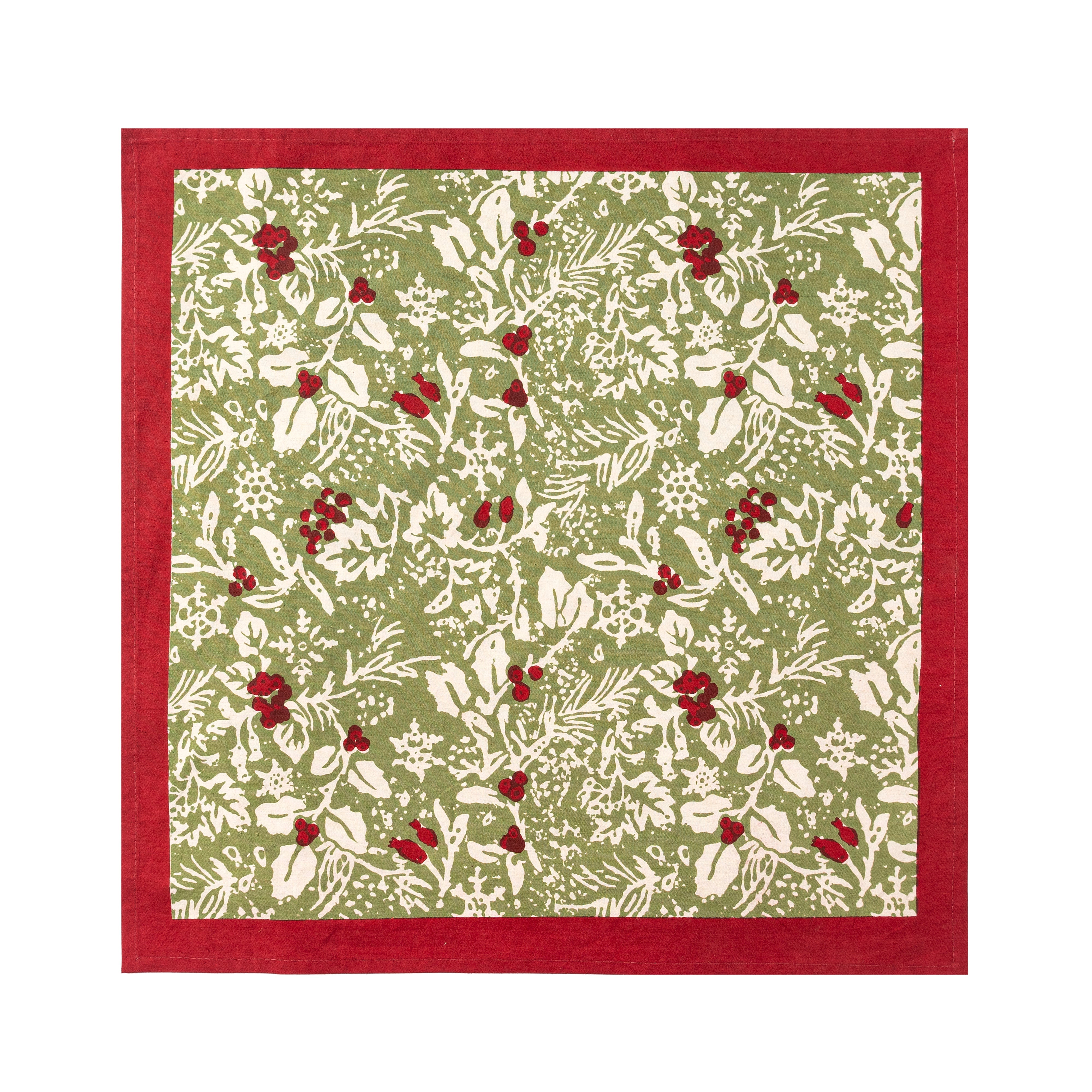 Baies de Houx Red & Green Napkins  - Set of 6