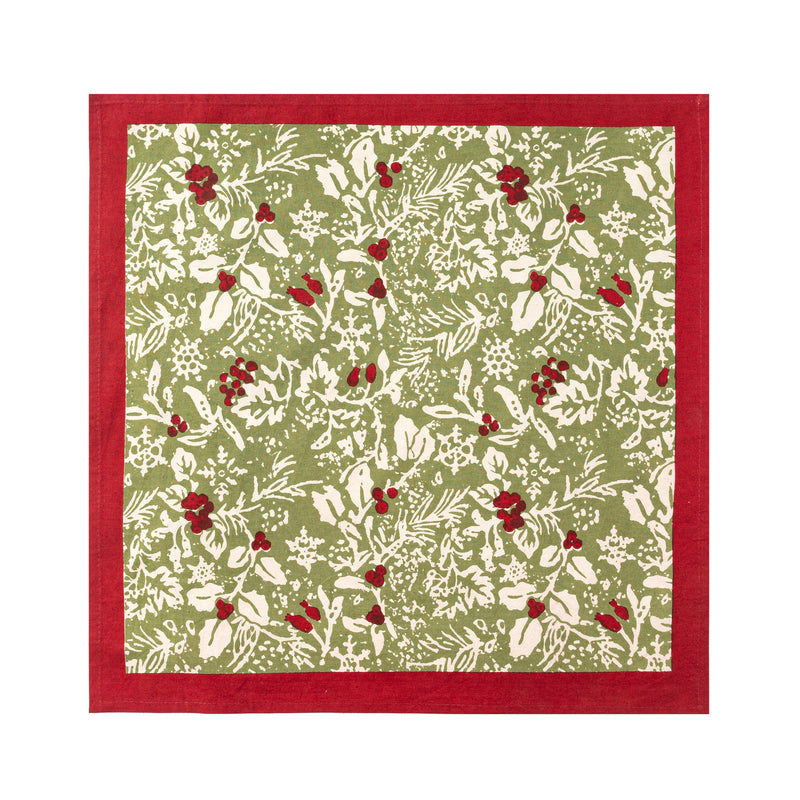 Baies de Houx Red & Green Napkins  - Set of 6