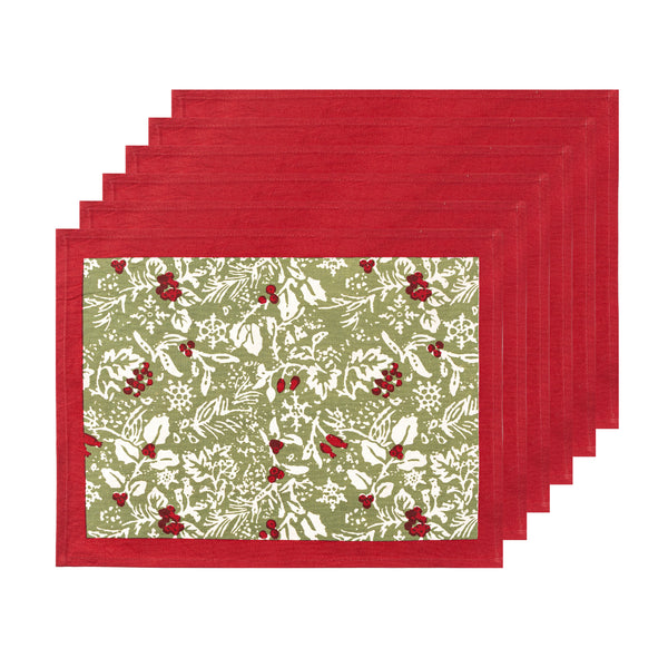 Baies de Houx Red & Green Placemats - Set of 6