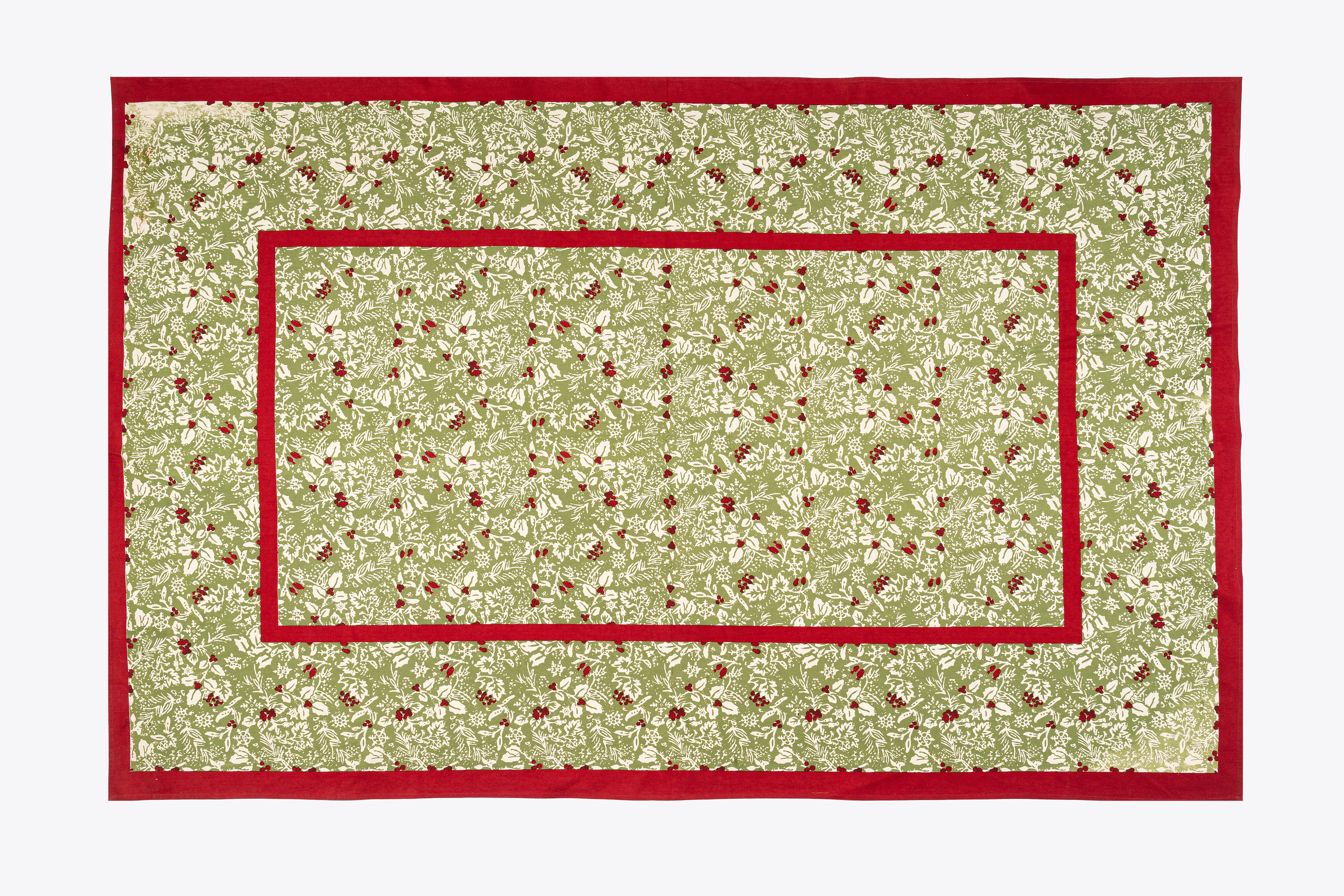 French Tablecloth Baies de Houx Red & Green