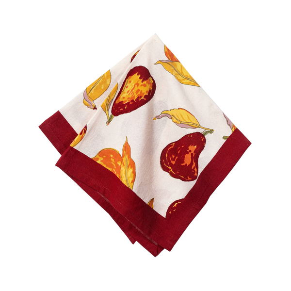 French Tablecloth Orchard Pear Burgundy