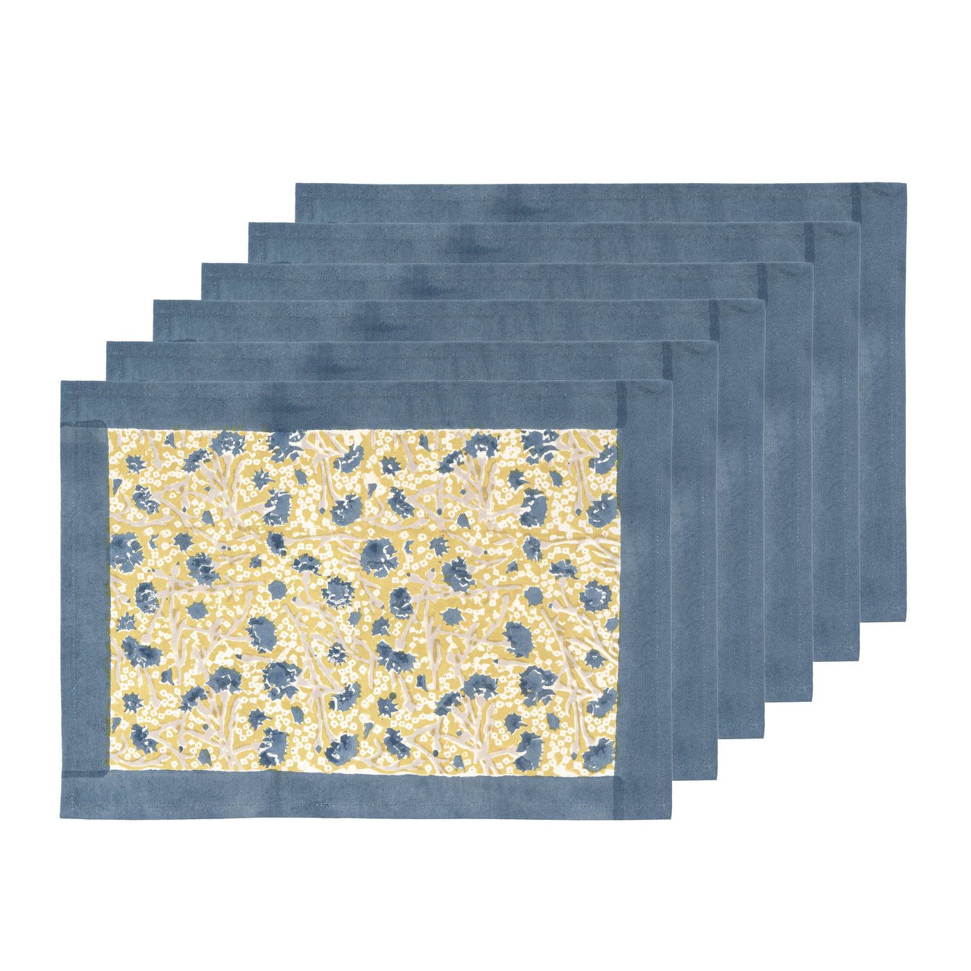 Meadows Placemats Blue & Green, Set of 6
