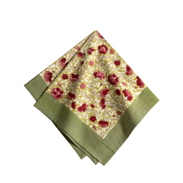 French Tablecloth Meadows Red & Green