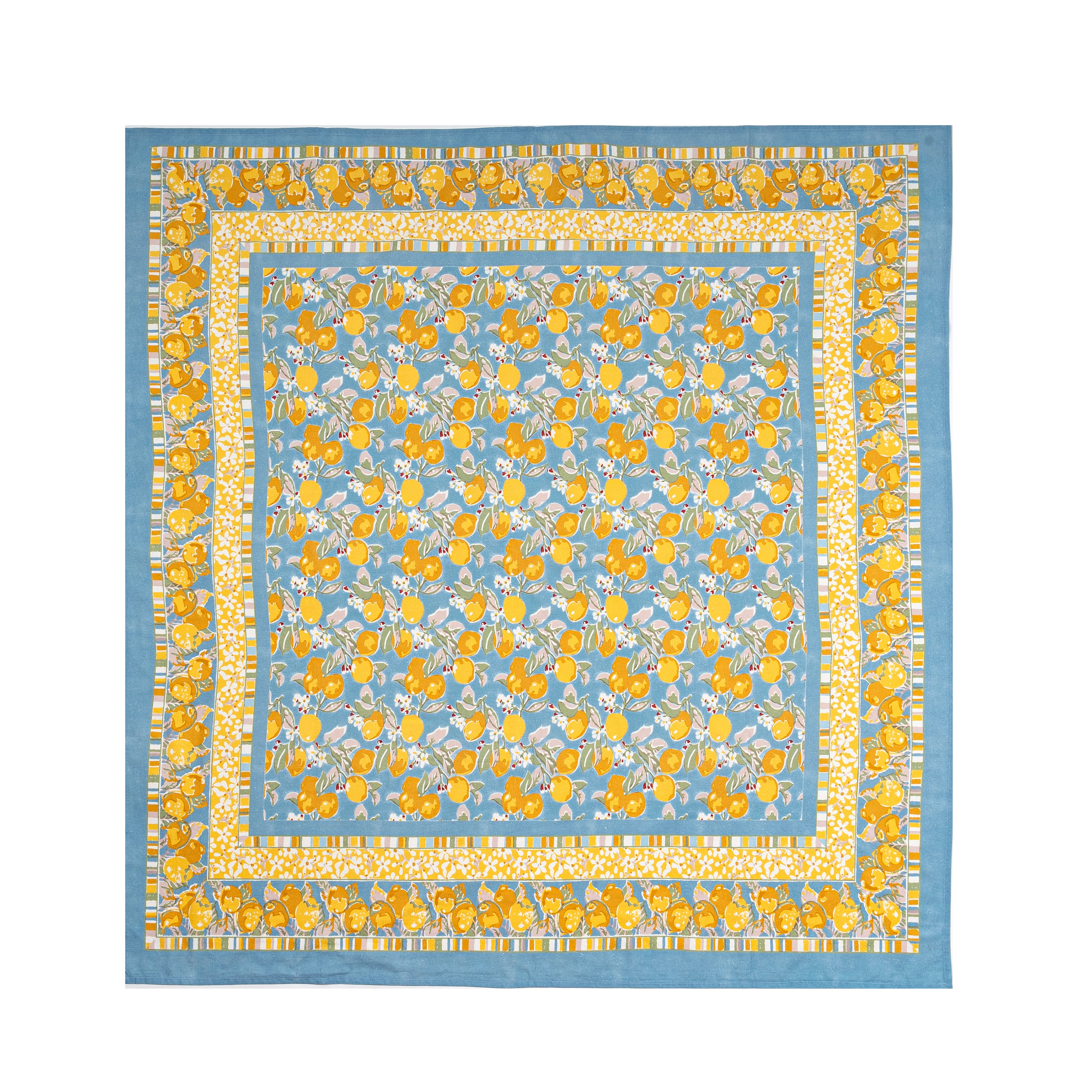 French Tablecloth Citron Bleu & Yellow - Thumbnail 4