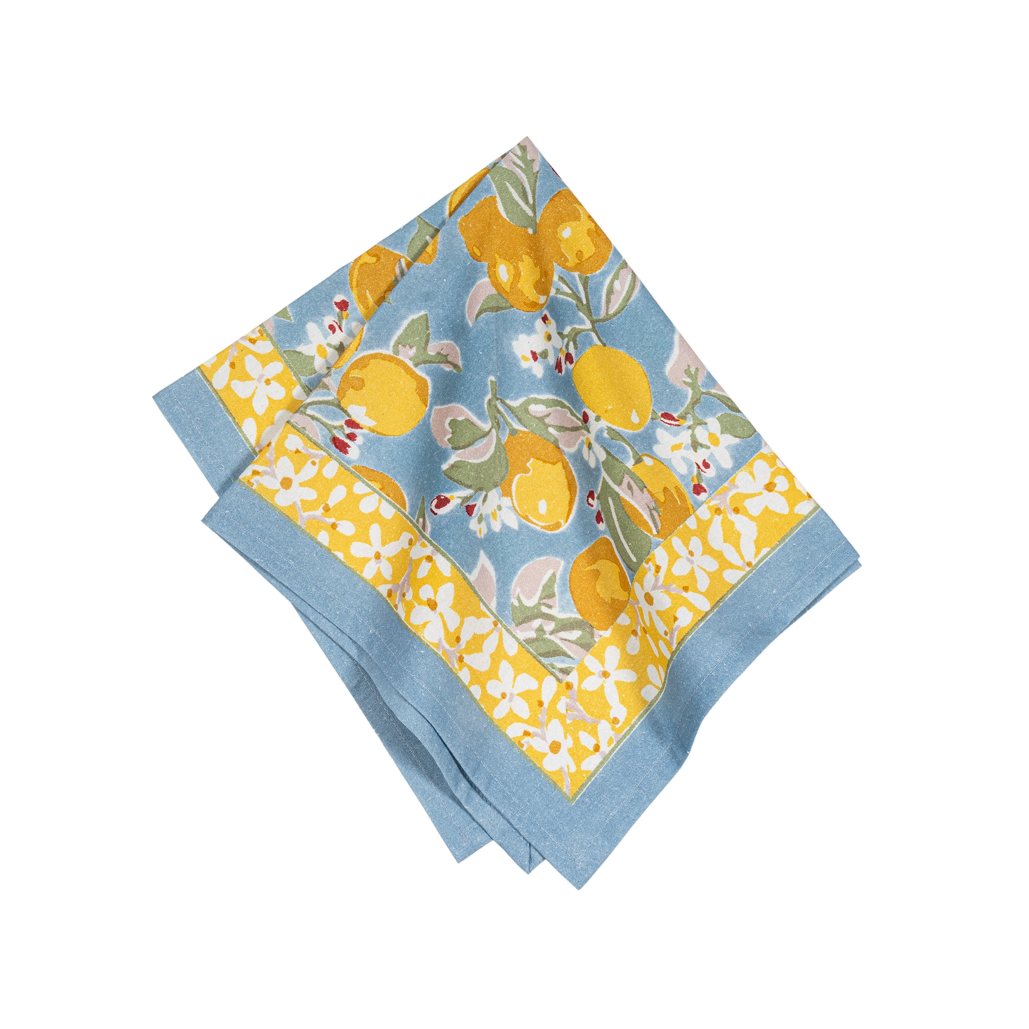 French Tablecloth Citron Bleu & Yellow - Thumbnail 3
