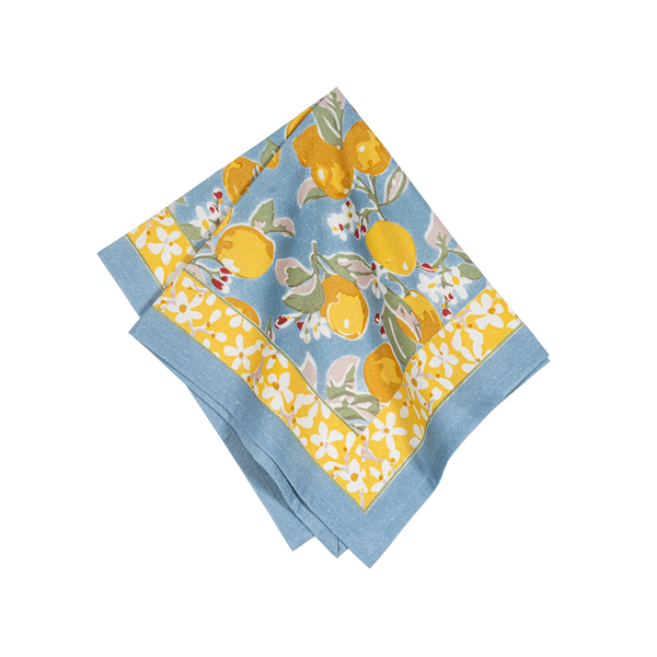 French Tablecloth Citron Bleu & Yellow