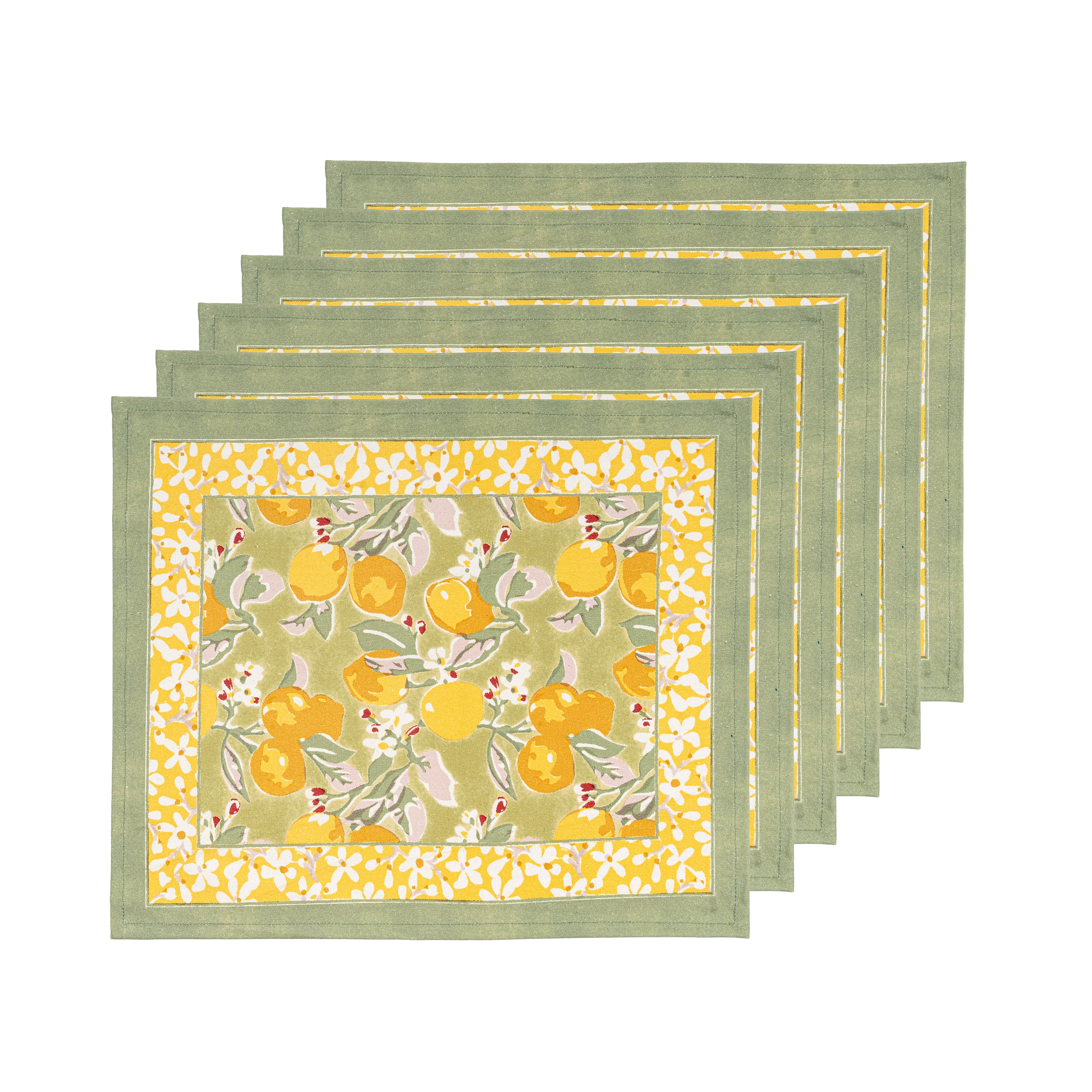 Citron Placemats Vert & Yellow, Set of 6