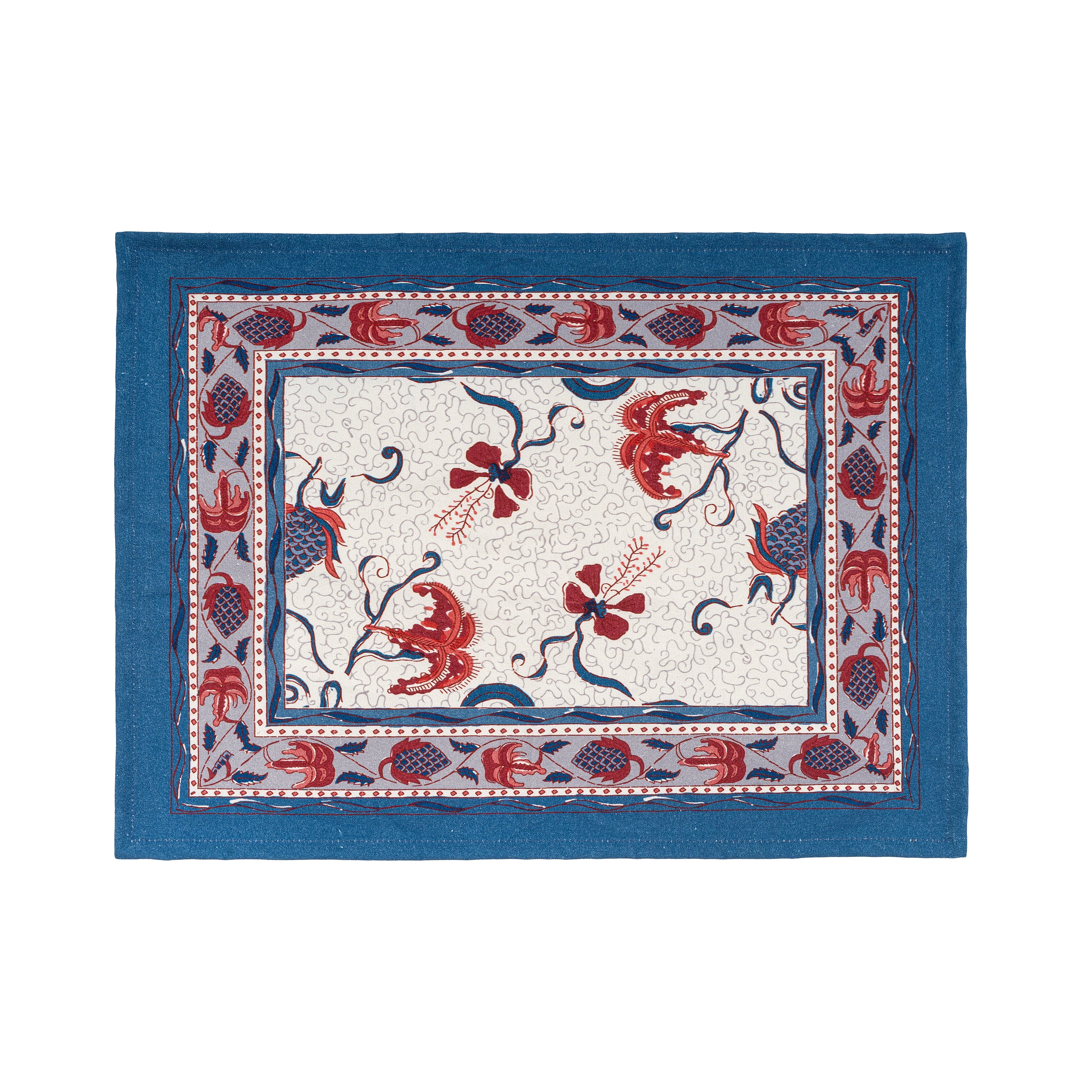 Fleur des Indes Placemats Blue & Red, Set of 6