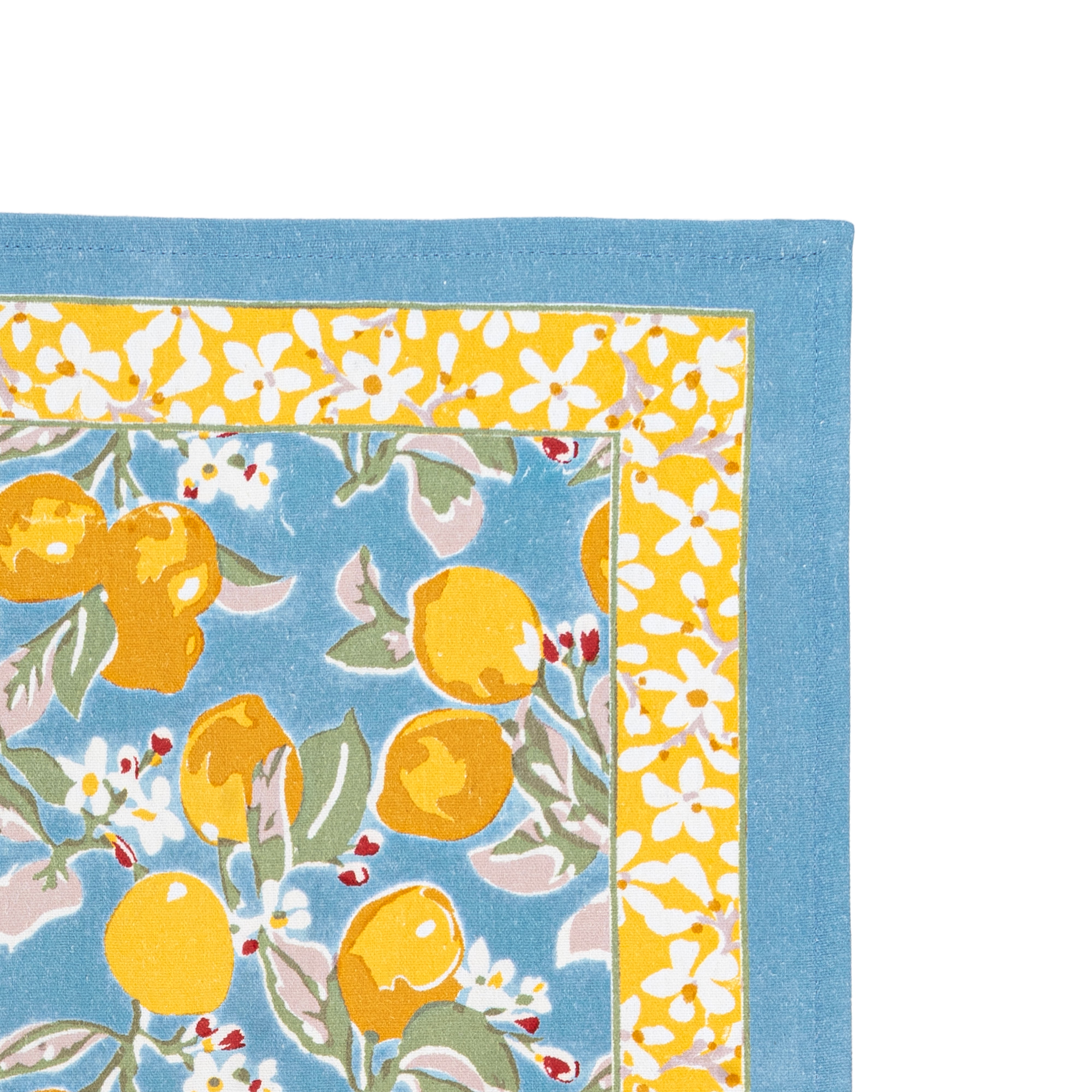 Citron Tea Towels Bleu & Yellow, Set of 3