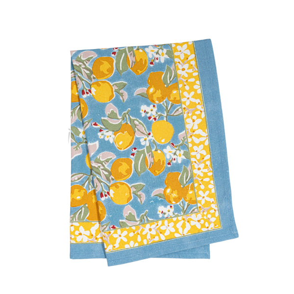Citron Tea Towels Bleu & Yellow, Set of 3