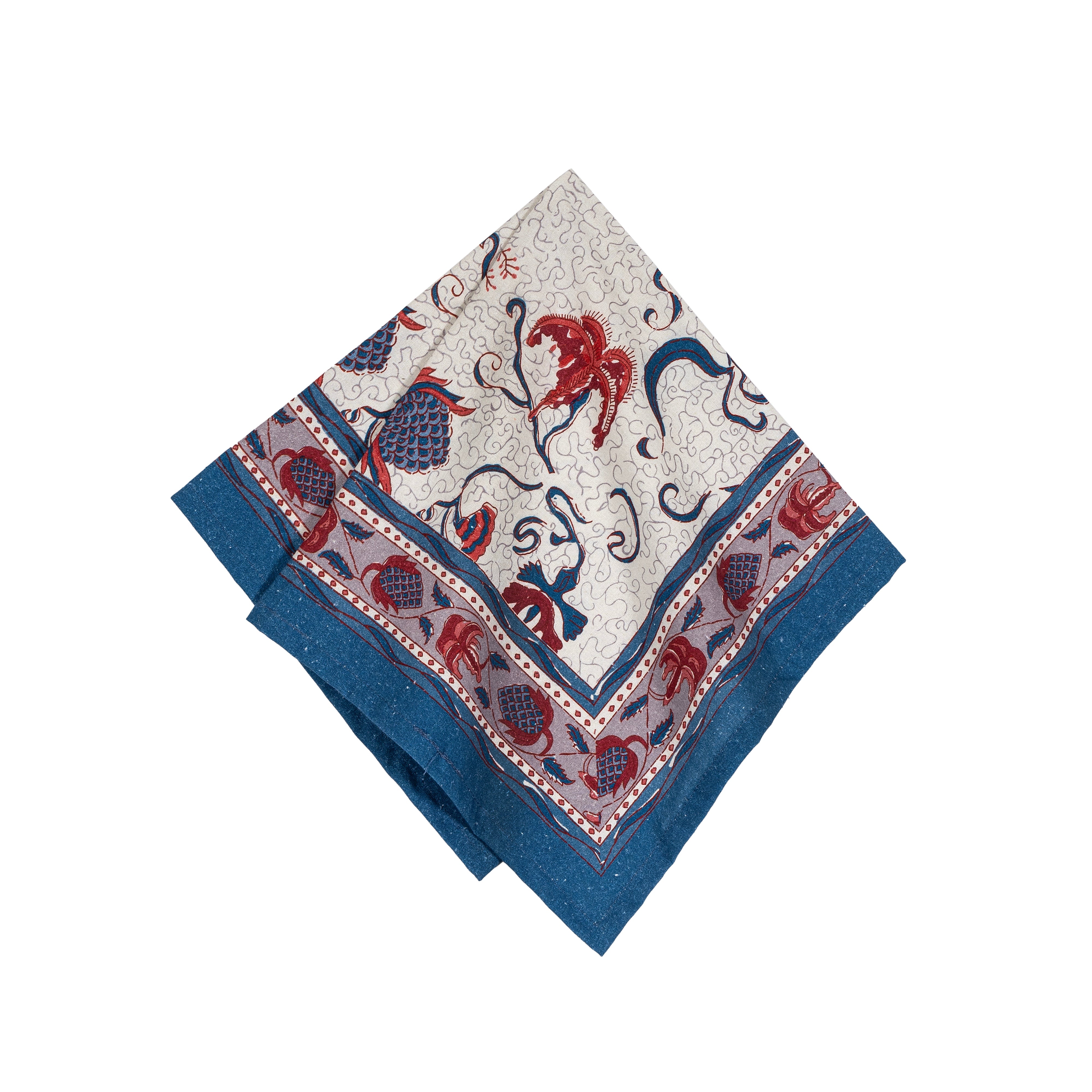 Fleur des Indes Napkins Blue & Red, Set of 6