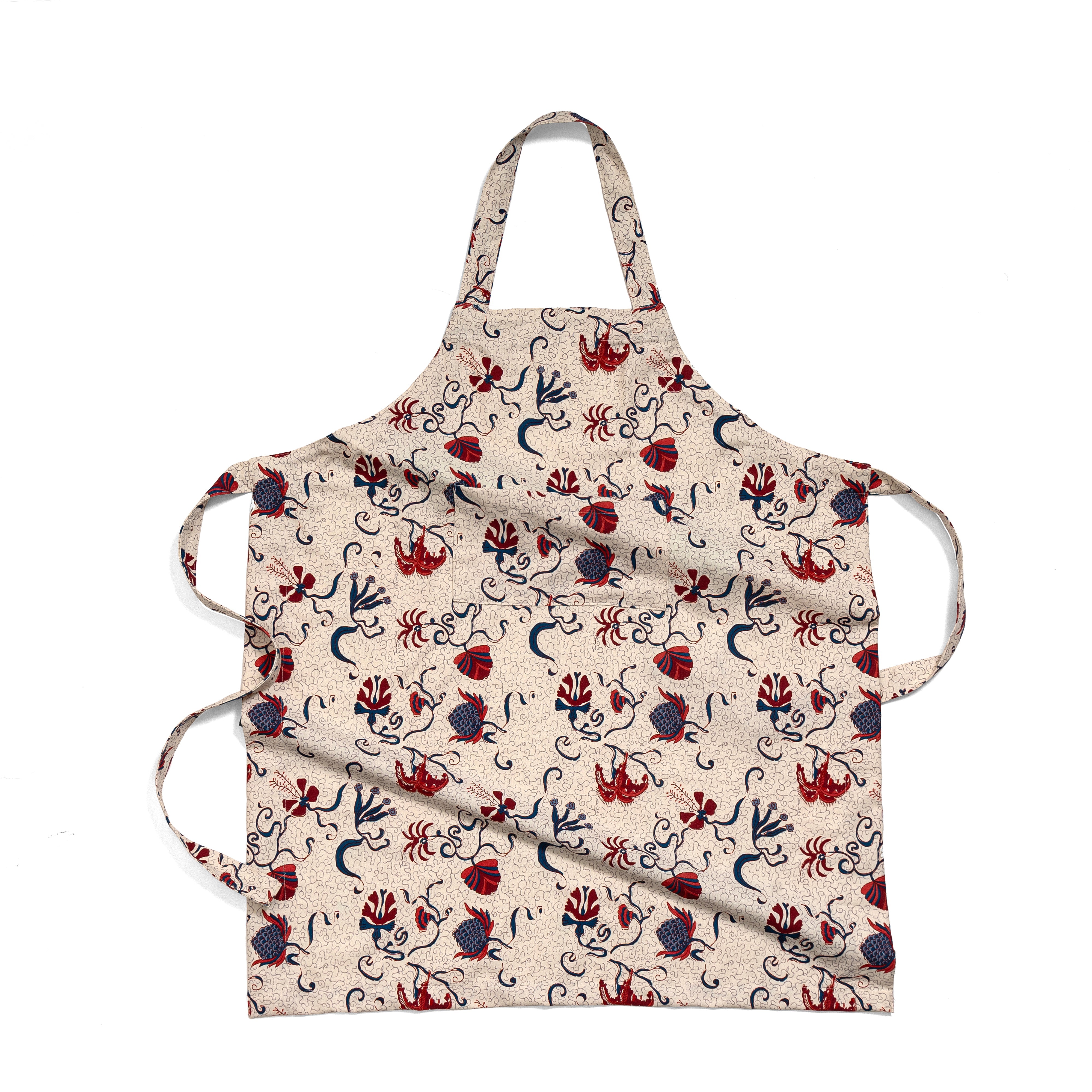 Fleur des Indes Apron Blue & Red