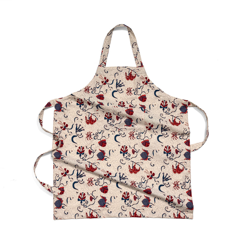 Fleur des Indes Apron Blue & Red